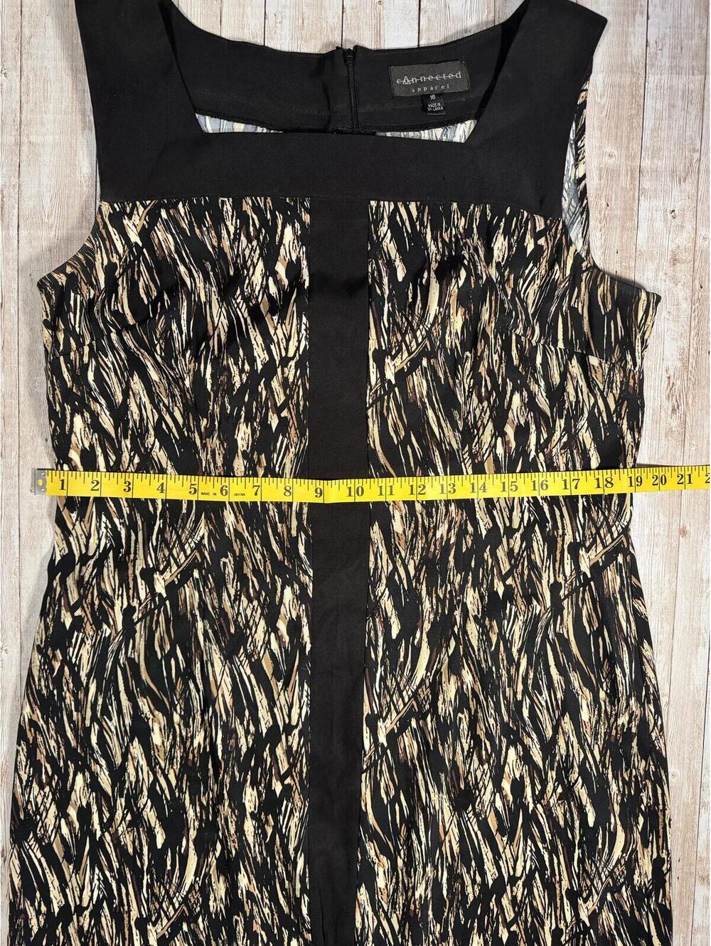 connected apparel Black and Cream Patterned Sheath Dress - Picture 6 of 9